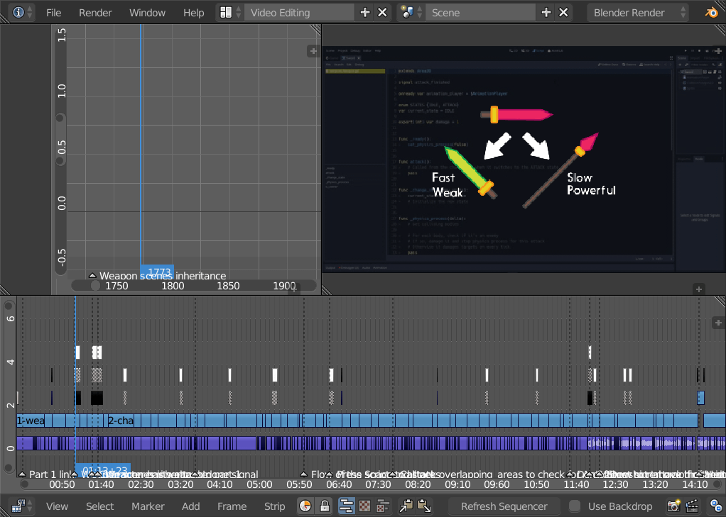 Blender&rsquo;s Sequencer: a tutorial project open, with many cuts