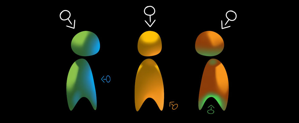 3 stylized characters used to teach lighting fundamentals