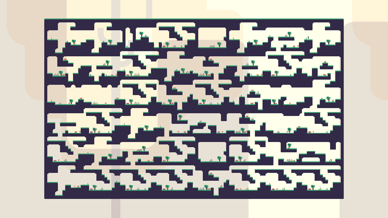 Birds-eye view of a level generated by the random walker algorithm