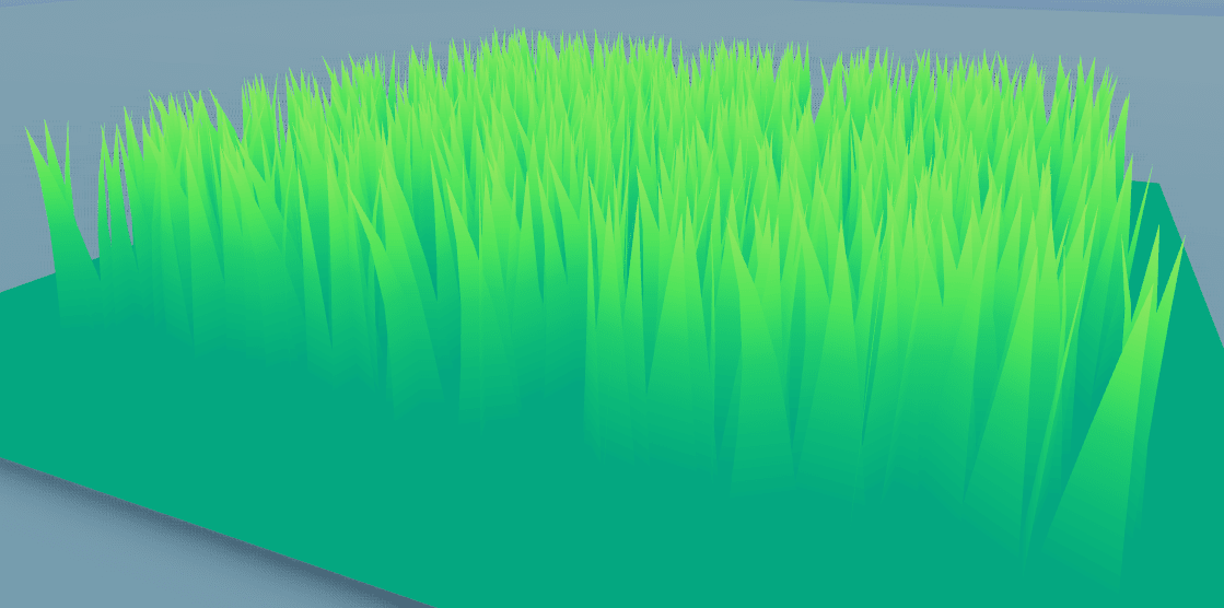 Grass field generated via a shader