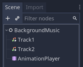 Crossfade background music scene structure