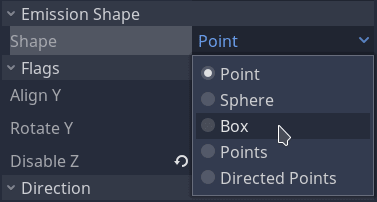 changing the emission shape to box