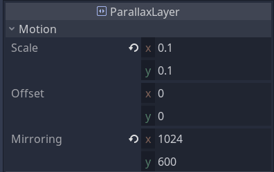 parallax layer settings